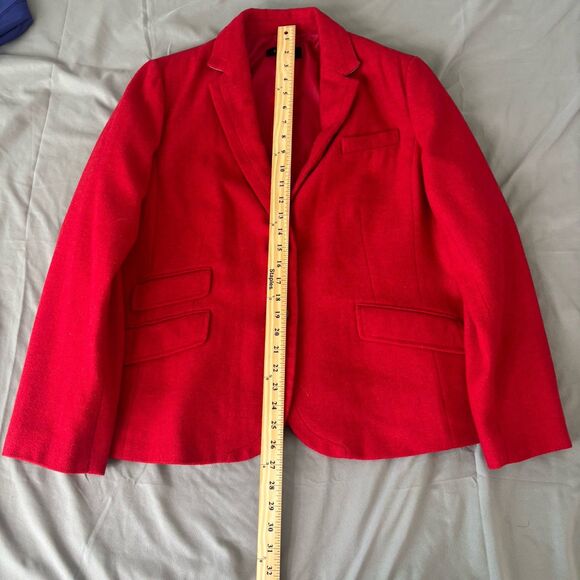 Talbots Red wool  Blend blazer 2 Button Classic Holiday Christmas Size 16 Preppy - Picture 8 of 9